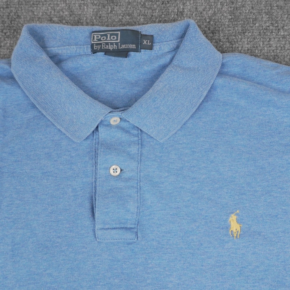 Polo Ralph Lauren Polo Shirt Mens XL Blue Short Sleeve Heathered Pony Logo